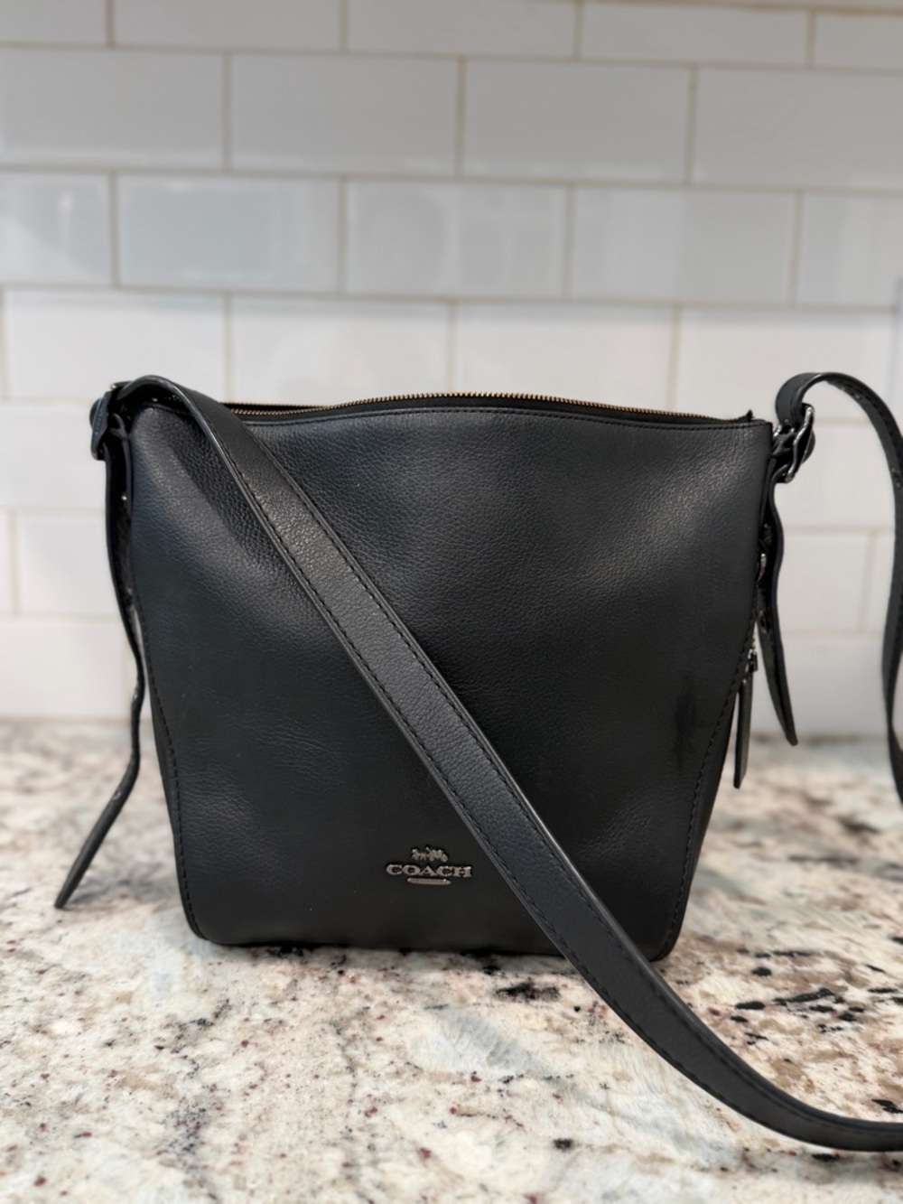Coach Black Leather Crossbody Shoulder Bag - Picture 3 of 14